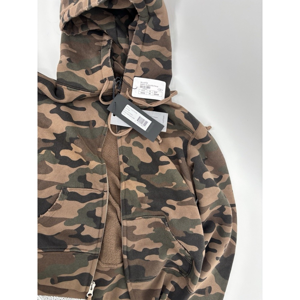 NWT Nili Lotan Callie Zip Up Hoodie Brown Camouflage Sz XS $345 - Picture 6 of 11